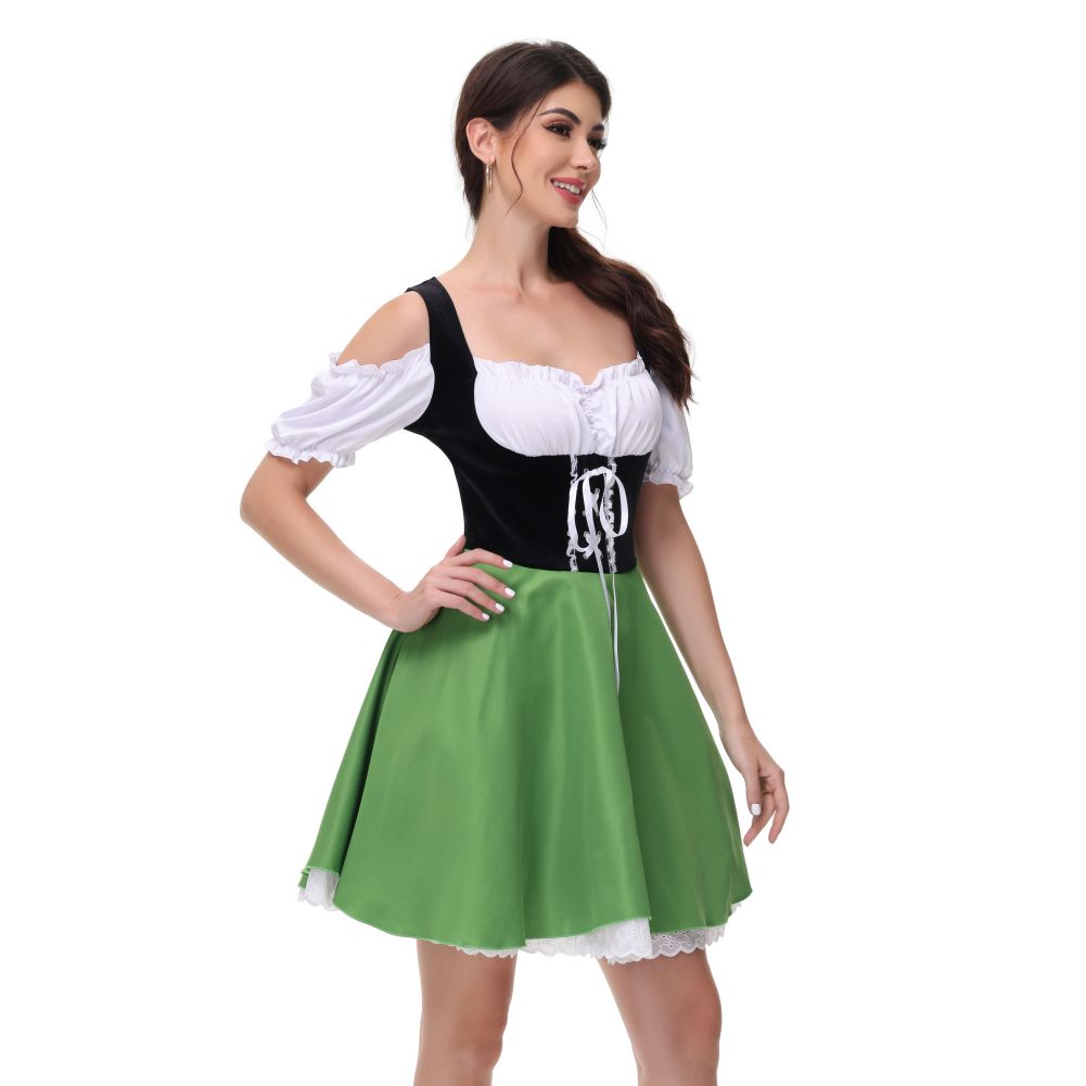 Womens German Dirndl Dress  for Bavarian Oktoberfest Carnival Maiden  Dress